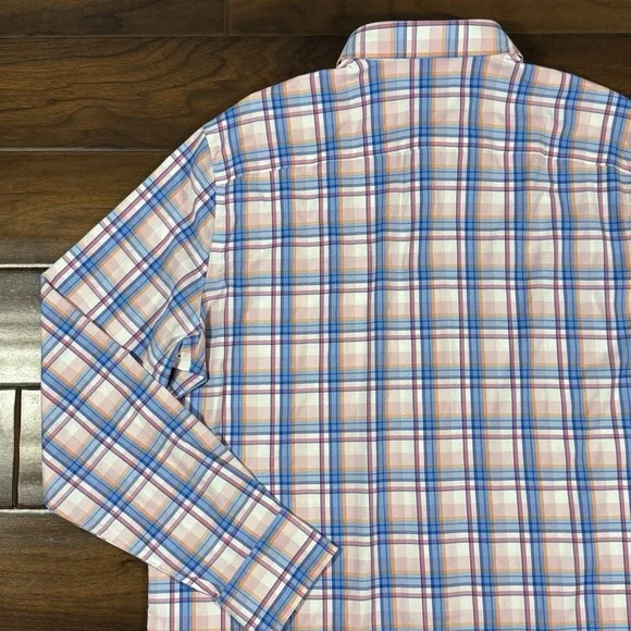 Southern Tide Men's Size Medium Parfait Pink Gaspee Plaid Sport Button Shirt - Picture 9 of 10